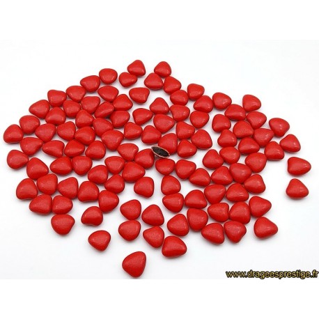 Dragées chocolat mini-coeur rouge