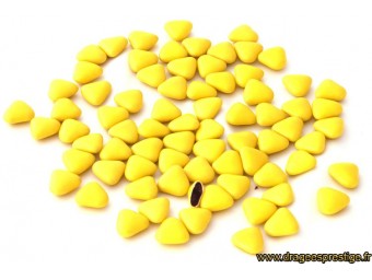 Dragées chocolat mini-coeur jaune